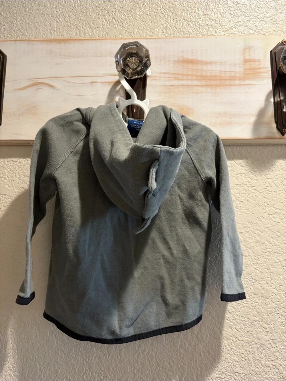 GAP Kids Light Gray Dinosaur Fleece Zip Hoodie